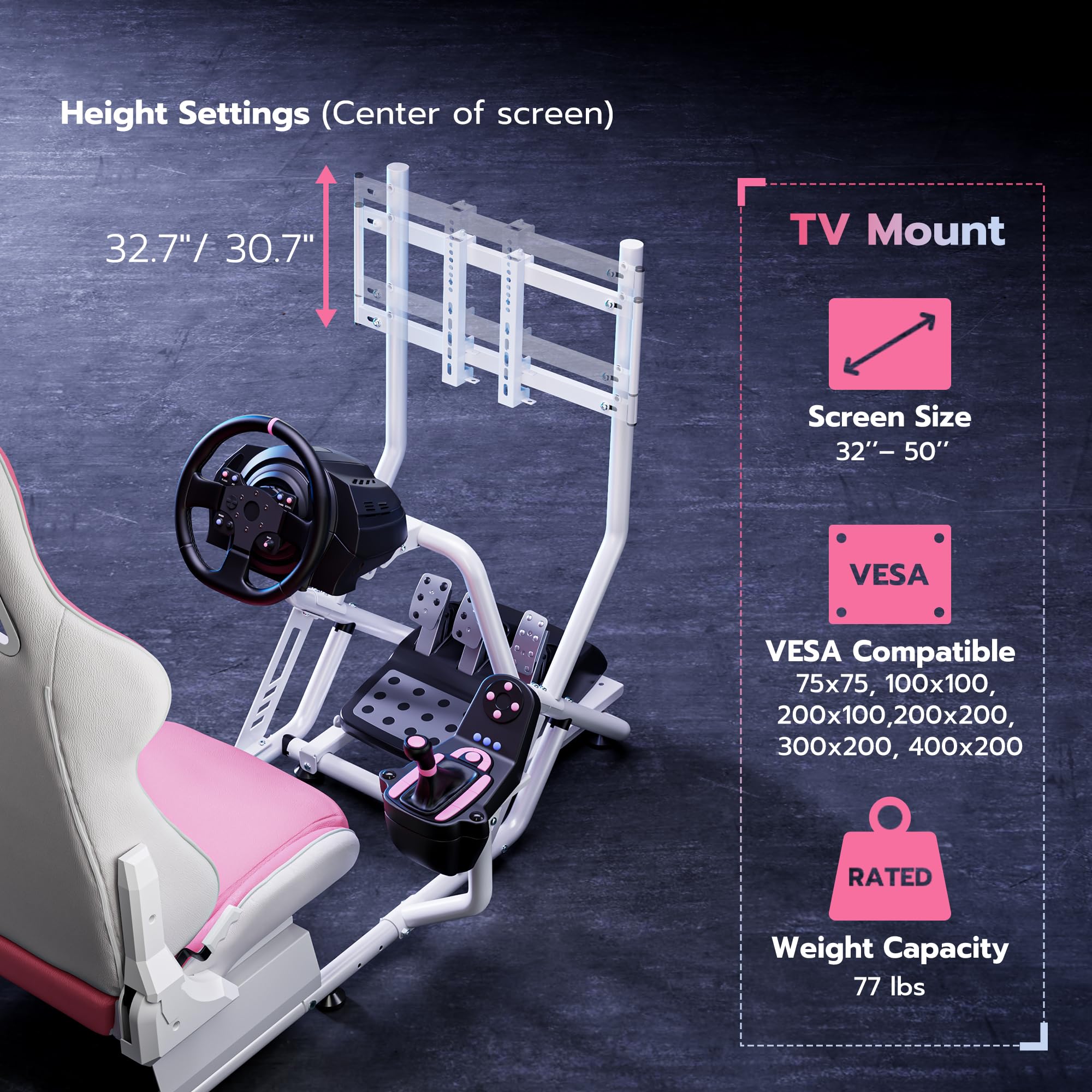 ARES WING Sim Racing Cockpit, Racing Wheel Stand with Seat, Formula and GT Racing Simulator Cockpit Compatible with Fanatec, Thrustmaster, Logitech, Moza Racing Games on PS5, PS4, Xbox and PC