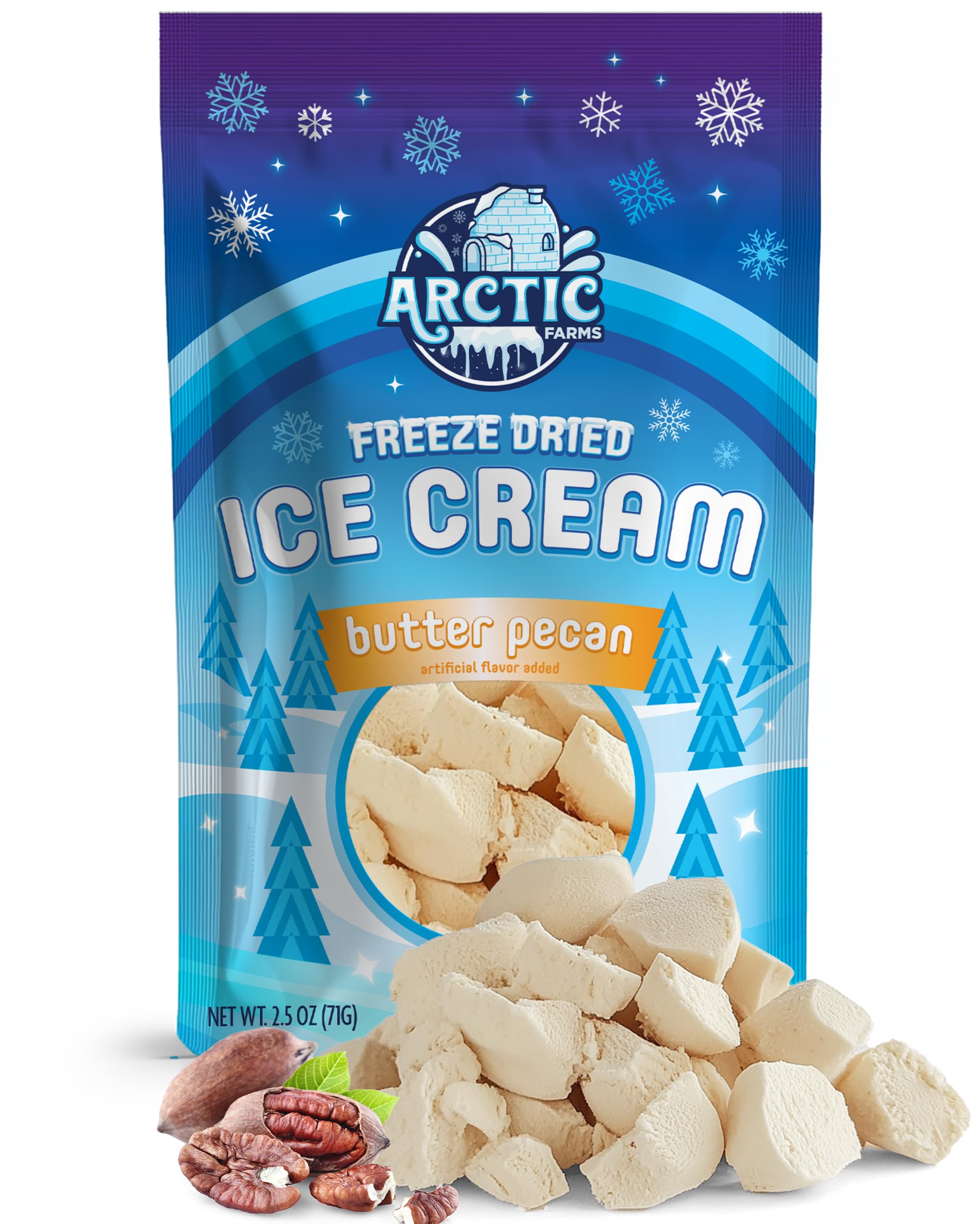 Arctic Farms Freeze Dried Ice Cream Bits Bagged and Boxed - Does Not Melt (1lb, S'mores)