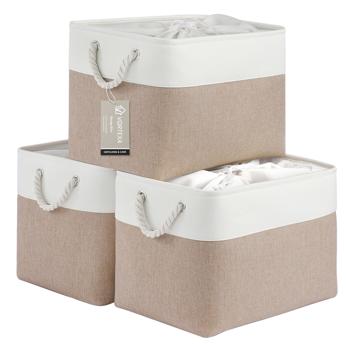 Storage Baskets for Shelves 11.8x7.9x5.2 Inch, Foldable Fabric Storage Bins with Handles, Small Storage Baskets for Organizing Closet, Office, Home Organization (1-Pack, Gray)
