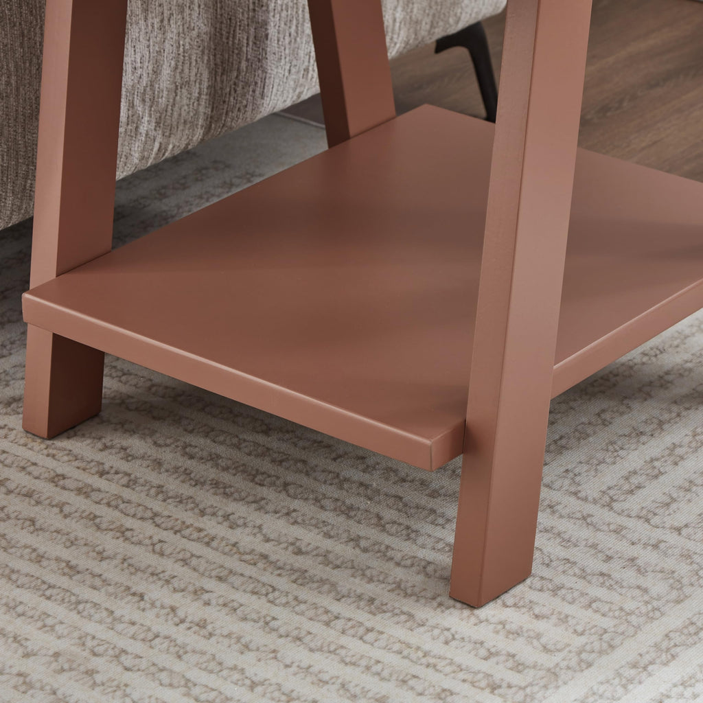 Roundhill Furniture Athens Contemporary Replicated Wood Shelf End Table in Black Finish
