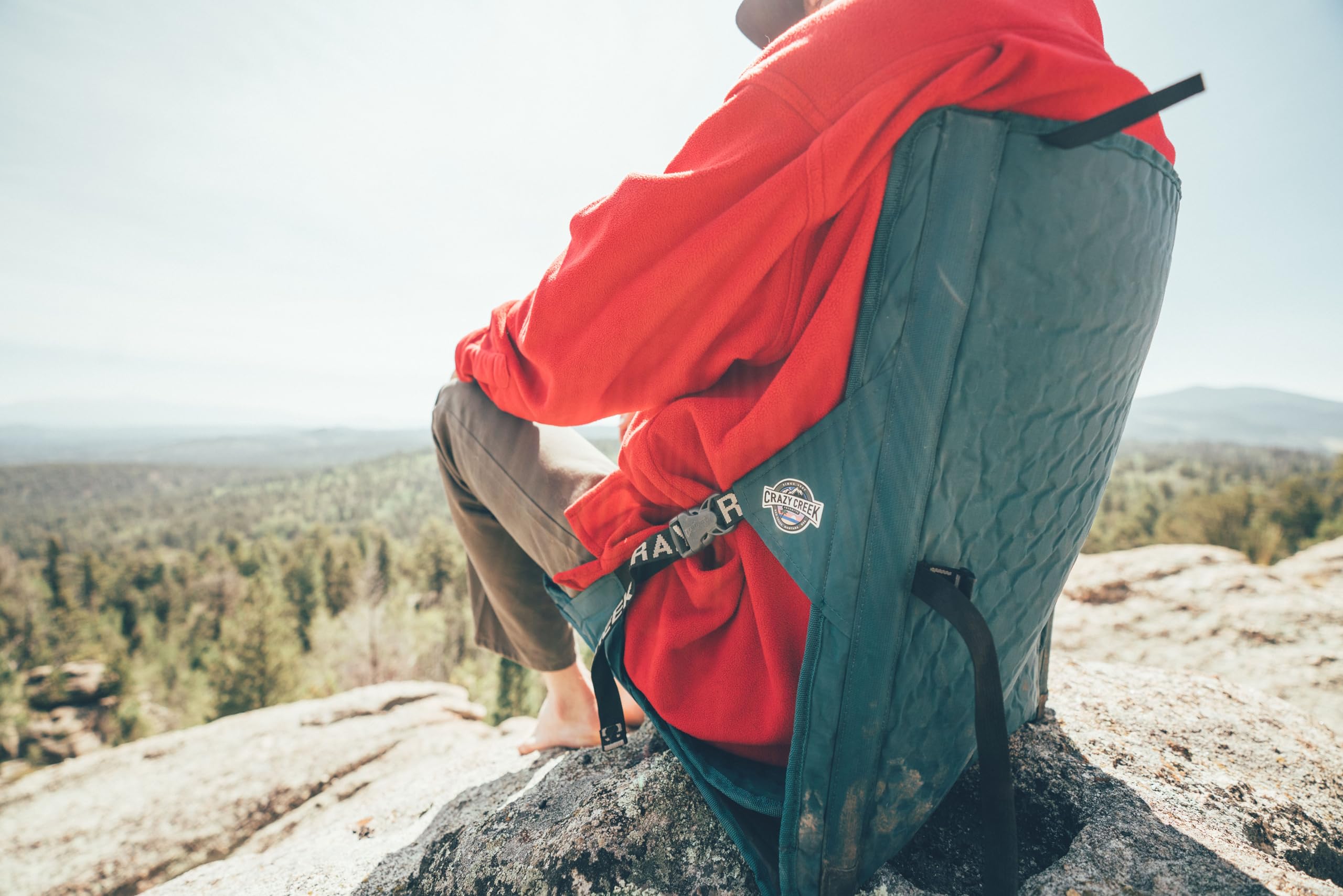 Crazy Creek HEX 2.0 PowerLounger for Day Hiking & Backpacking Trips, 250 LBS Weight Capacity, Adjustable Straps, Compact Design, Water-Resistant, Aleutian Blue/Slate