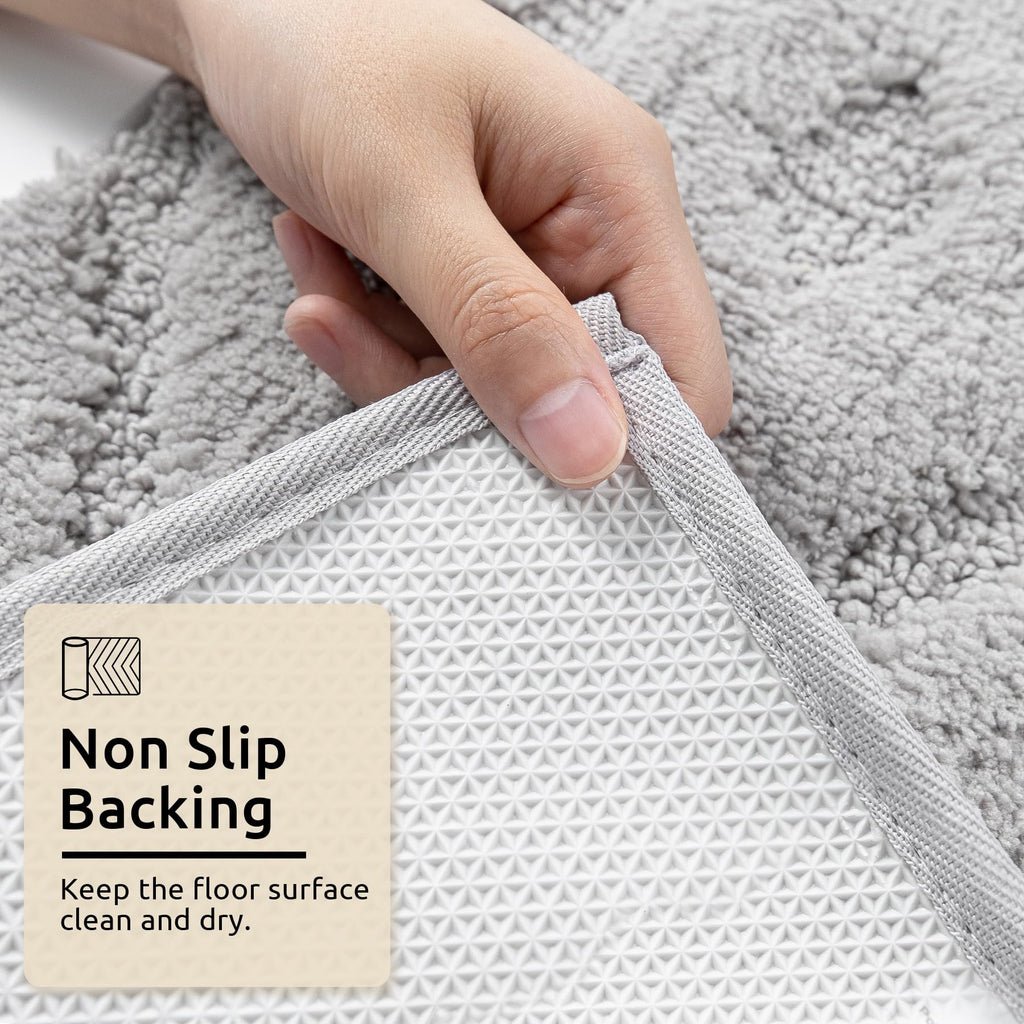 DEXDE Bathroom Rugs Runner 24x47 Long Bath Rug Non Slip Soft Washable Large Bath Mats for Bathroom Bedroom Hallway Kitchen Floor Carpet Modern Boho Decor, Beige