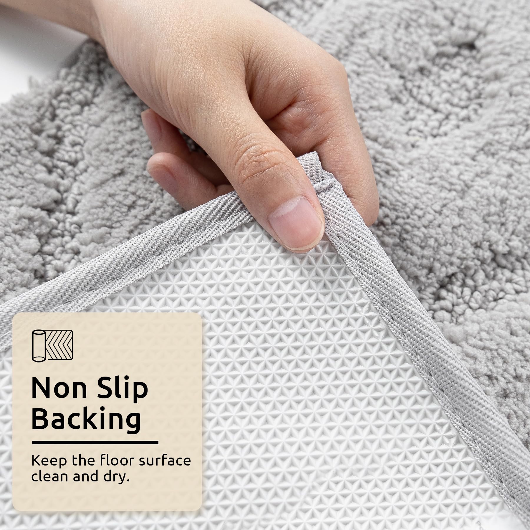 DEXDE Bathroom Rugs Runner 24x47 Long Bath Rug Non Slip Soft Washable Large Bath Mats for Bathroom Bedroom Hallway Kitchen Floor Carpet Modern Boho Decor, Beige