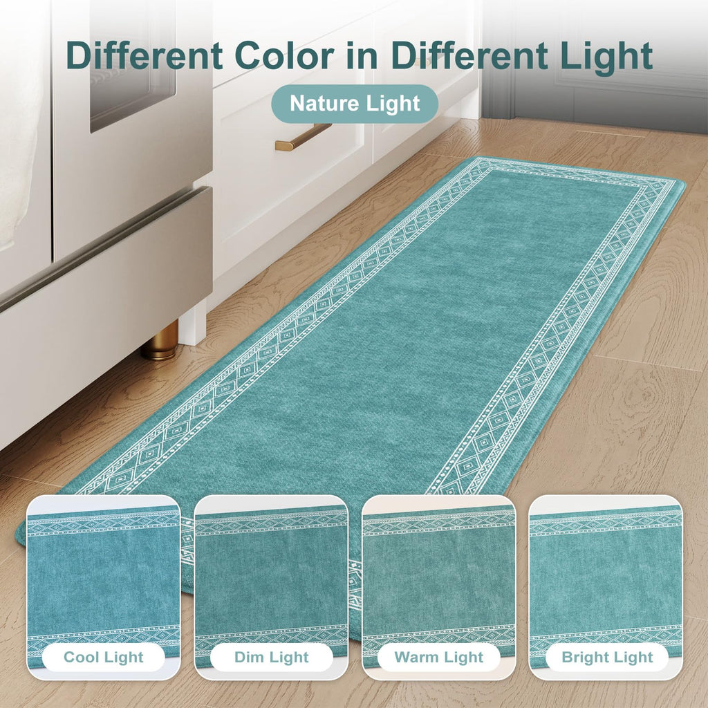 KIMODE Anti Fatigue Kitchen Mats 17"x47"+17"x29", Farmhouse Kitchen Rugs Sets of 2, Cushioned Non Skid Kitchen Mats for Floor, Comfort Kitchen Floor Mats for Sink Laundry Desk Black