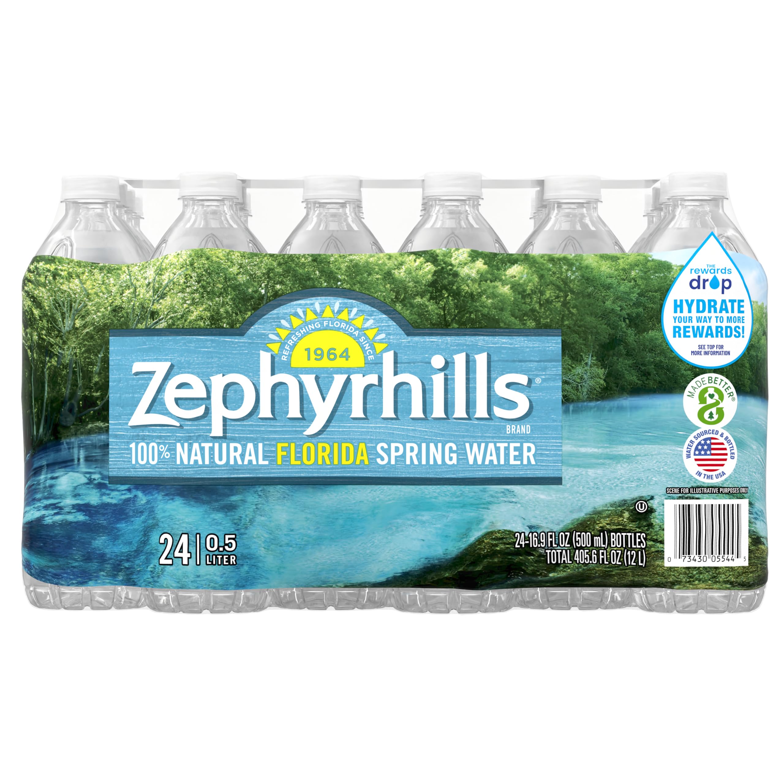 Zephyrhills Spring Water, 8 oz Mini Bottles, 48 Pack (3 Cases)