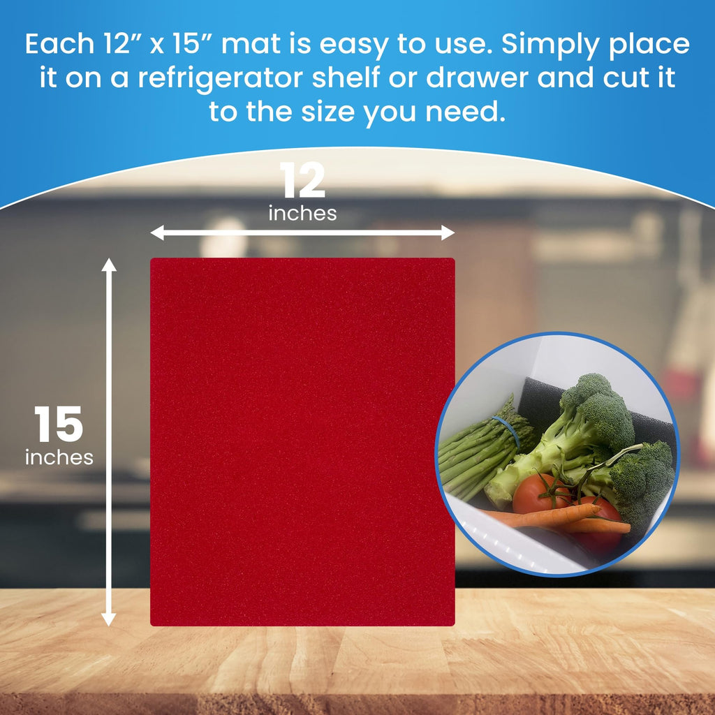 Bluapple FreshMats, Refrigerator Bin Liner, Fridge Drawer Mats, Crisper Life Extender Liner Keeps Produce Fresh Longer, Anti-Bruising, for Air Circulation, Washable & Reusable (4-Mats, 12x15, Black)