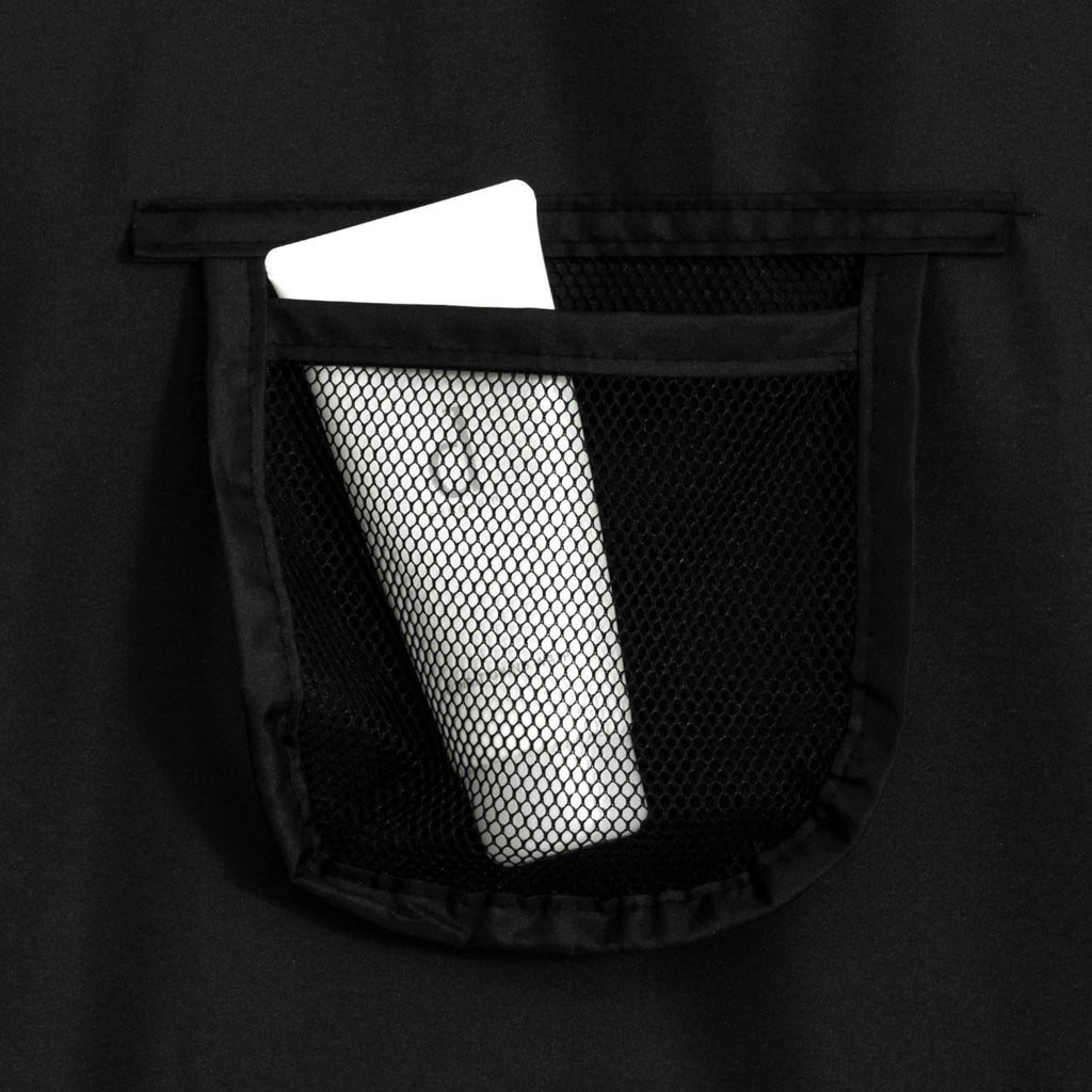 N&Y HOME Waterproof Fabric Shower Curtain or Liner with 9 Mesh Pockets - Black, 71x72 Inches