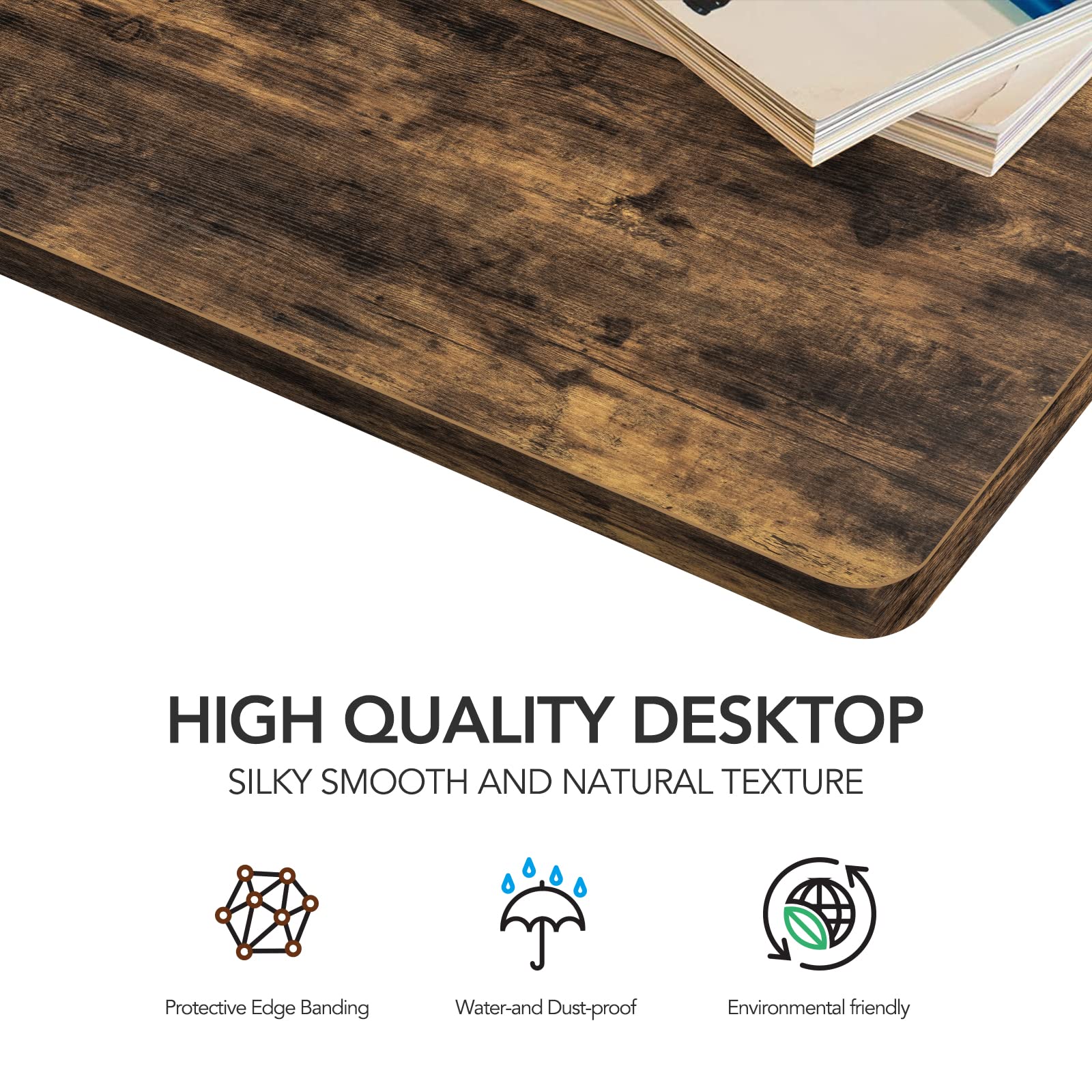 SANODESK Whole-Piece Particle Board Table Top for Standing Desk Home Office Desk DIY, 40x24x1 Inch Black Desk Top