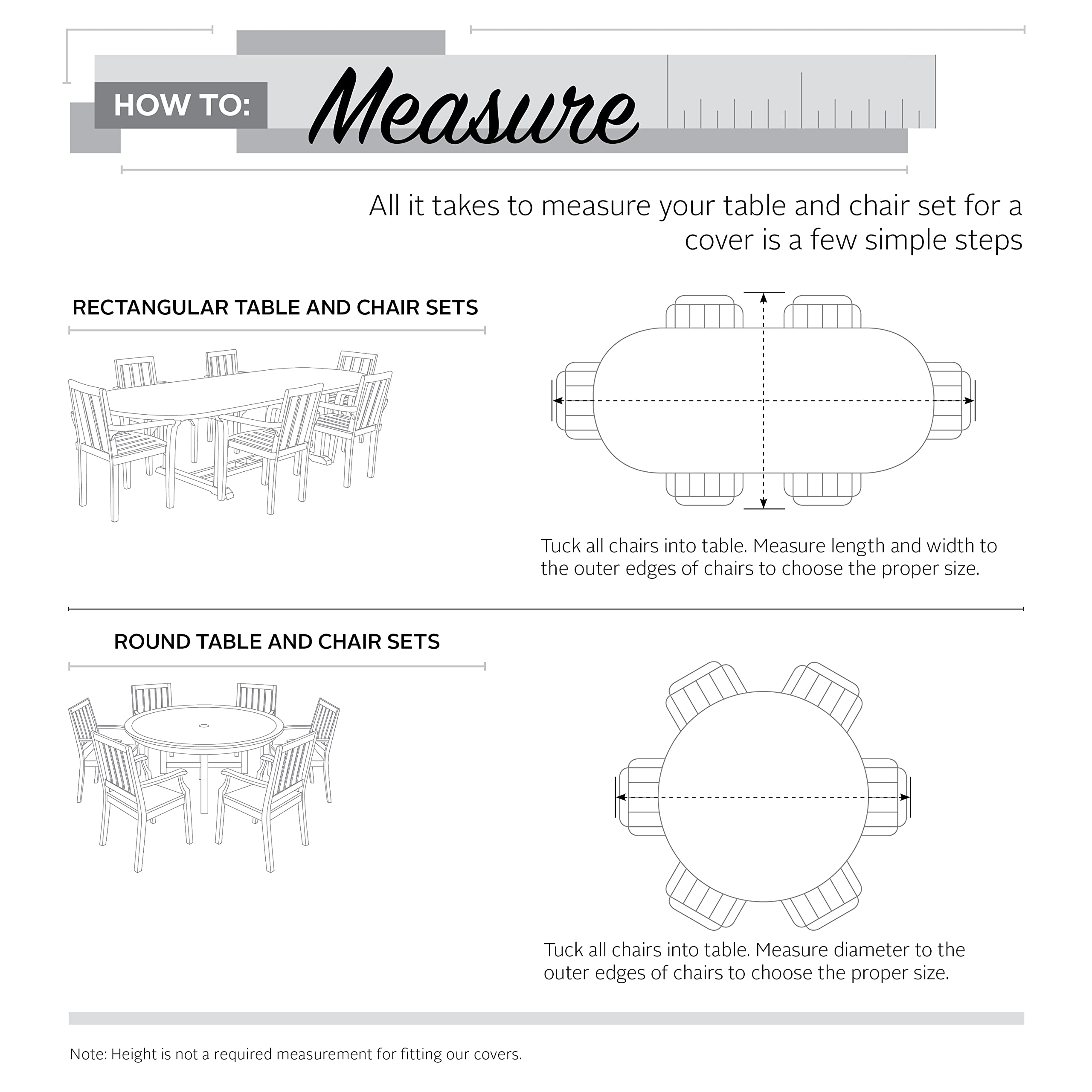 Classic Accessories Veranda Water-Resistant 108 Inch Rectangular/Oval Patio Table & Chair Set Cover, Outdoor Table Cover