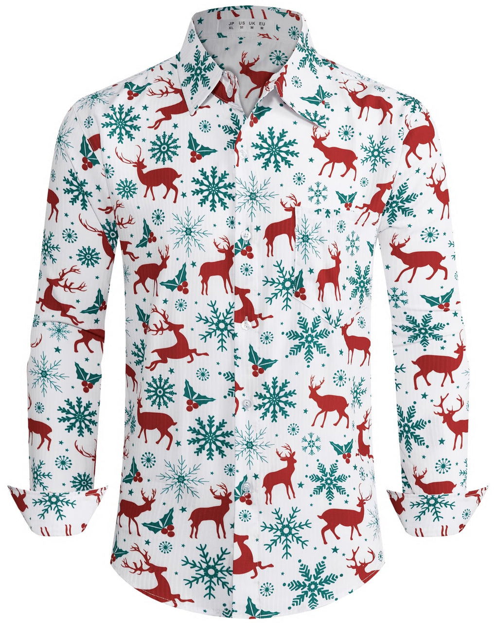 BOJIN Men's Dress Wrinkle-Free Floral Hawaiian Long Sleeve Flower Printed Casual Button Down Shirts with Pocket