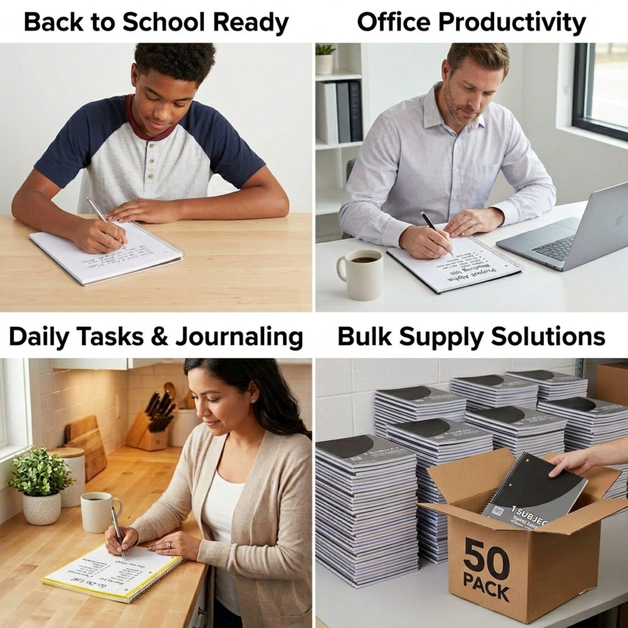 Trail maker Bulk Notebooks (2000 Pack), One Subject Notebooks College Ruled, 140 Pages (70 Sheets),Spiral Bulk Notebooks for Kids, School Supplies, Journaling, Note Taking, Students, and Work