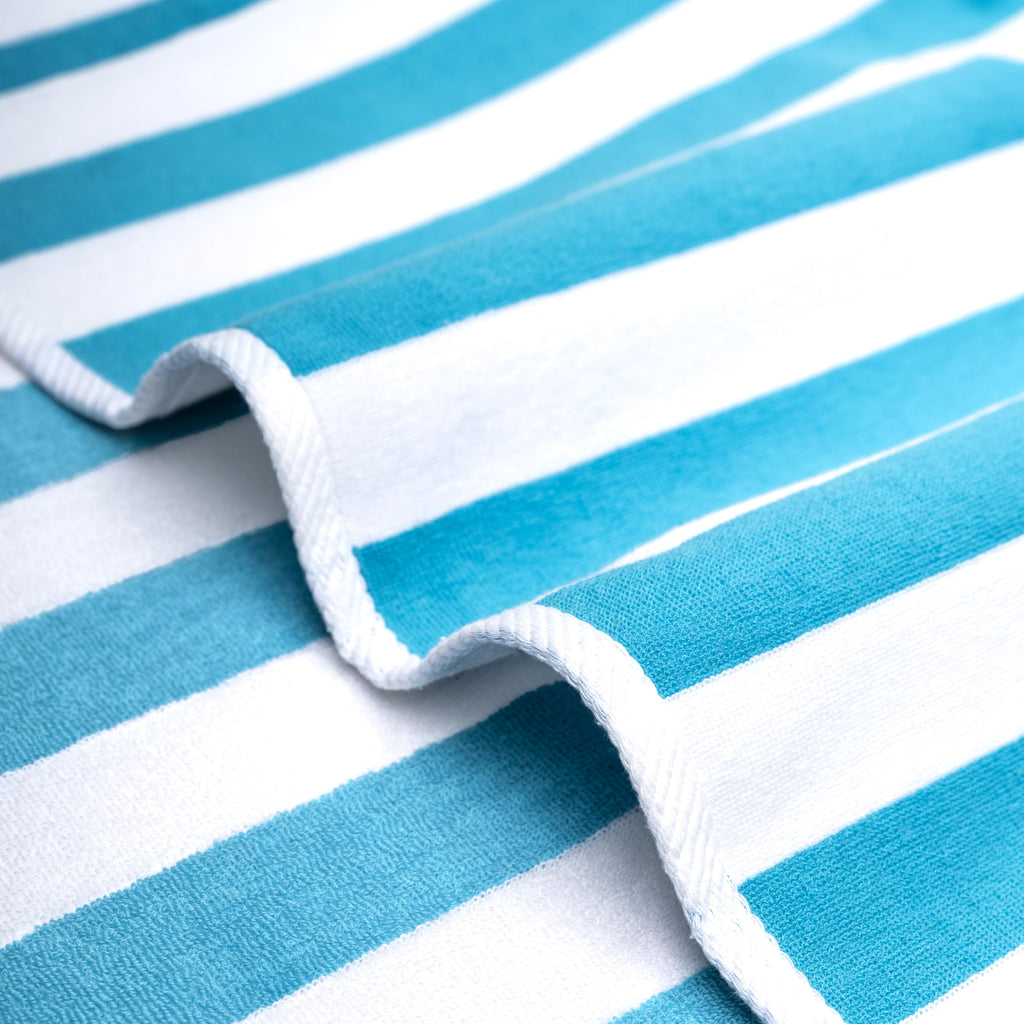 American Soft Linen Cabana Striped Beach Towels, 30x60 inch 4 Piece Oversize Pool Towels, Quick Drying Sand Free Swim Towels, Beige