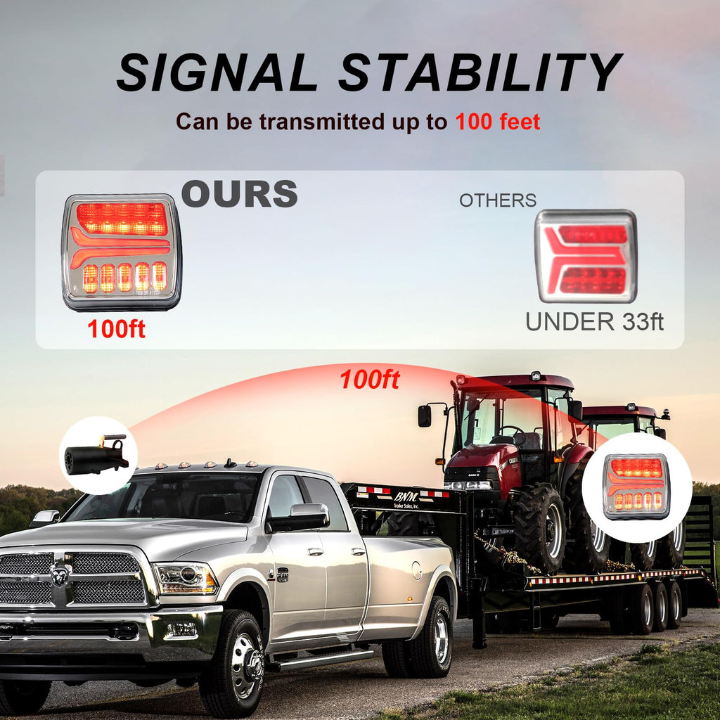 Agrieyes Halo Wireless Trailer Lights, 2 Mounting Options Magnetic Trailer Light for Towing, Portable LED Tow Lights Kit for Trucks, Boat, RV Amber