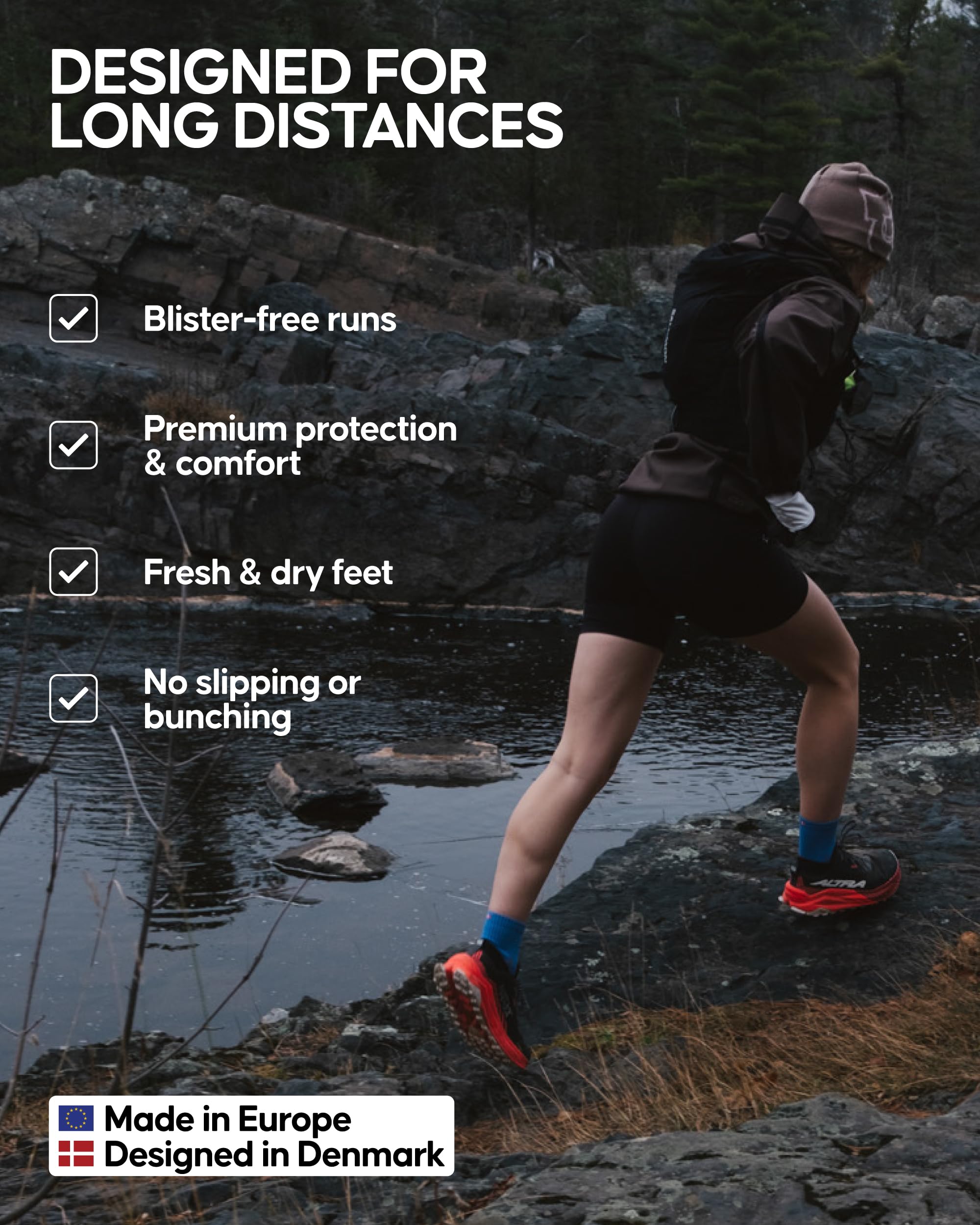 DANISH ENDURANCE Ultra-Comfort Quarter Running Socks, Performance Socks, Men & Women - 3 or 5 Pack