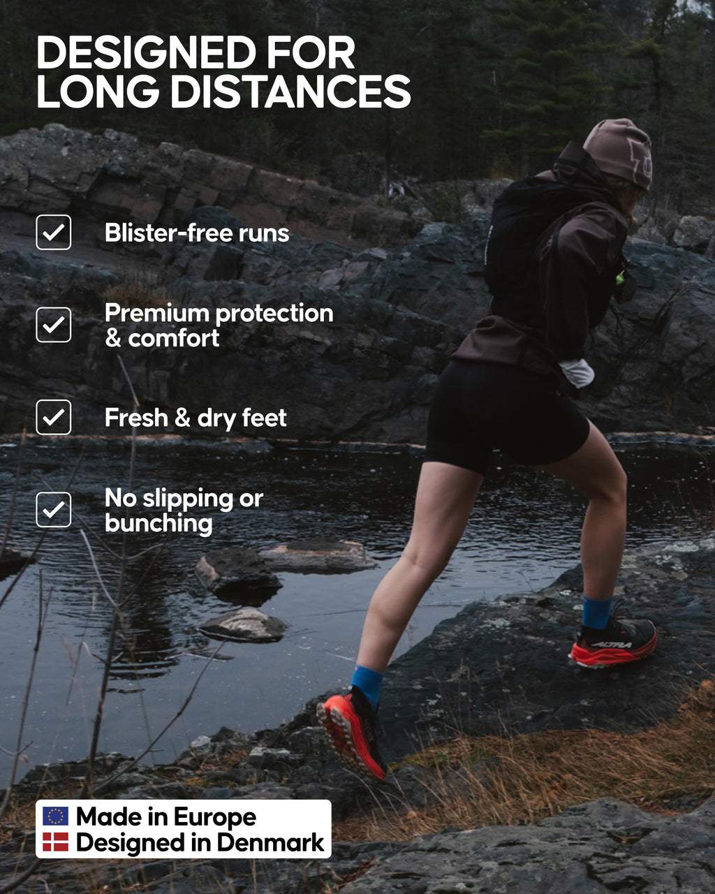 DANISH ENDURANCE Ultra-Comfort Quarter Running Socks, Performance Socks, Men & Women - 3 or 5 Pack