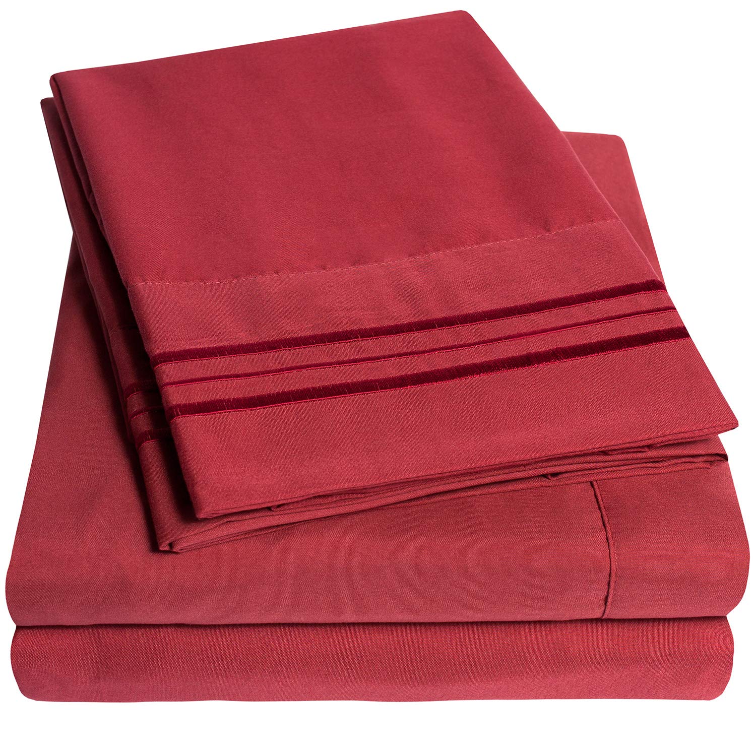 1500 Supreme Collection Extra Deep Pocket Sheets Set - Luxury Soft Bed Sheets, Wrinkle Free, Bedding, Over 40 Colors, 21 inch Extra Deep Pocket, Twin, Black