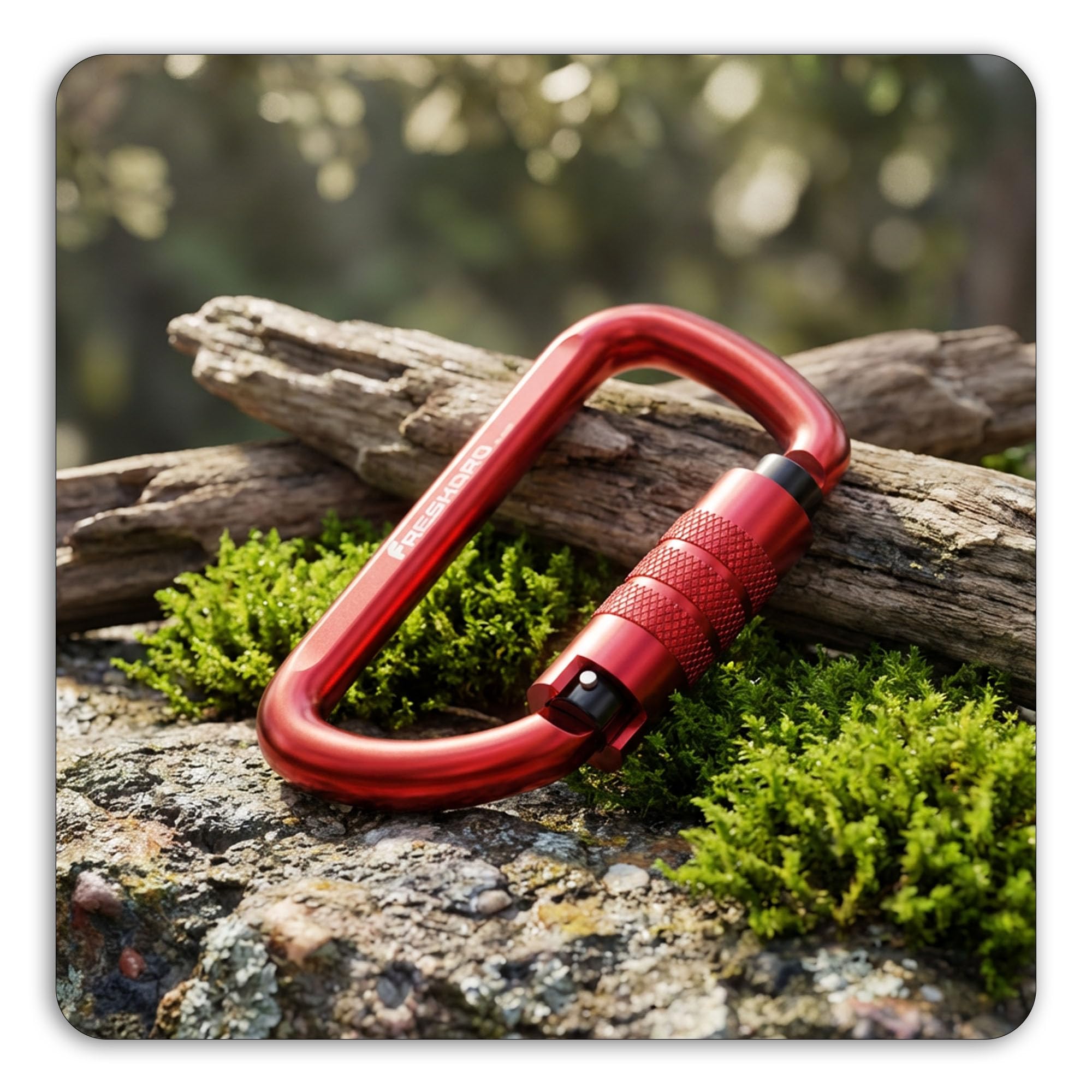 FresKaro 3inch 12kN-2698lbs Auto Locking Carabiner Clips, Solid D Shape, Heavy Duty 7075 Aluminum, Lightweight 1.09oz, Rust Proof, for Hammock, Hiking, Dog Leash, Keychain etc., Multi-Colors