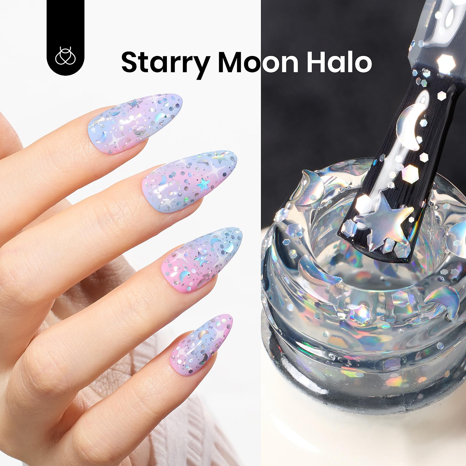 Beetles Heart Gel Top Coat 15ml - Hema Free Glitter Shine No Wipe Top Coat Long-Lasting for Gel Polish, Pink Heart Sparkle Soak Off UV LED Gift for Women