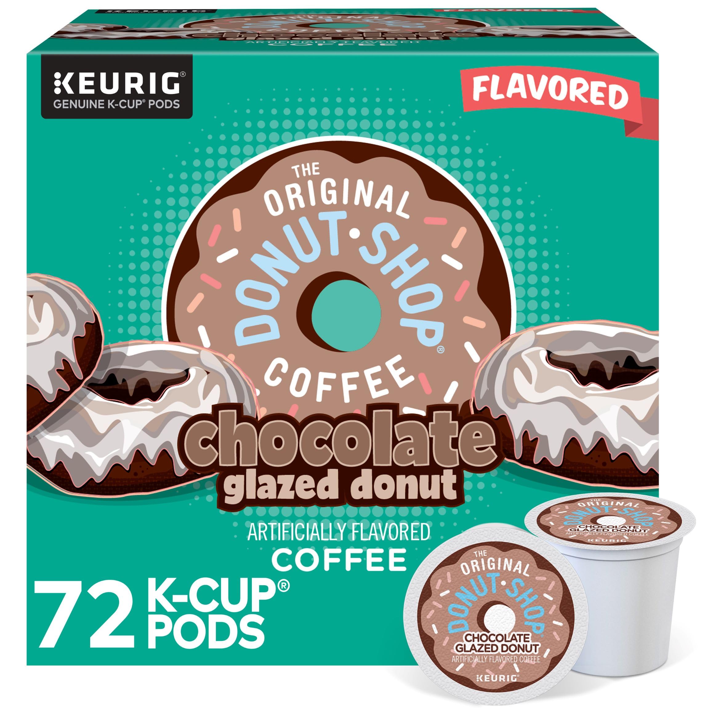 The Original Donut Shop Coffee Chocolate Glazed Donut Keurig Single-Serve K-Cup Pods, Medium Roast Coffee, 60 Count (6 Packs of 10)