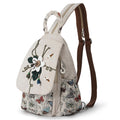 Ladys Convertible Sling Bag, Hand Craft Artisan Purse, Girls Beautiful Canvas Premium Casual Day Mini Backpack for Women (Flower Bee)