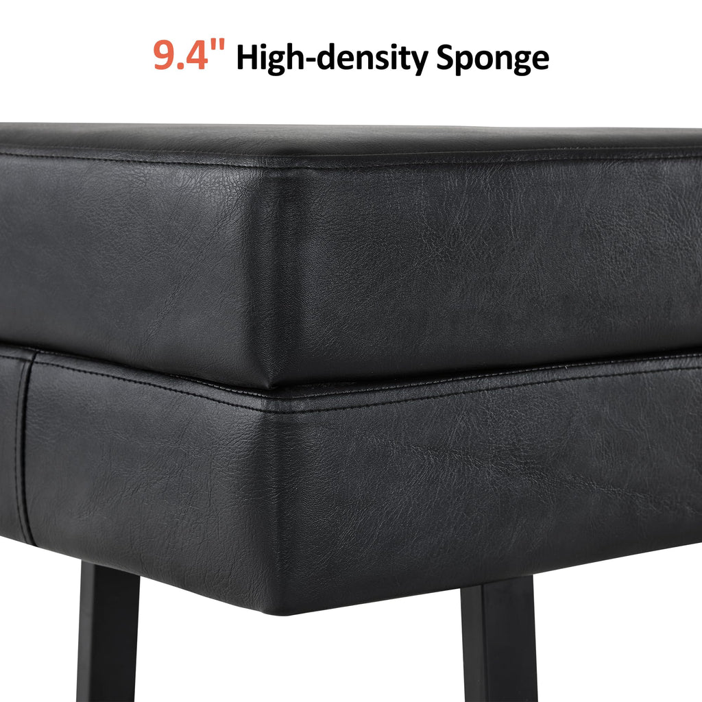 BarberPub Waiting Room Chairs, Heavy Duty Office Guest Reception Bench, Faux Leather Upholstered Lobby Chairs for Salon, Conference Room 7008 (Black)
