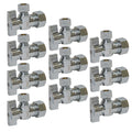 [2-Pack] PROCURU Heavy Duty Angle Stop Valve 1/2" Nom (5/8" OD) Comp x 3/8" OD Comp, 1/4-Turn Operation (PCAS12-2P)