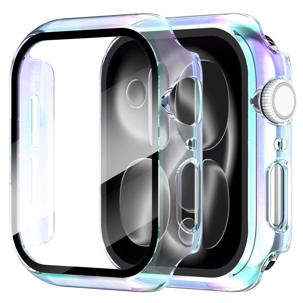 Diruite 2-Pack for Apple Watch Series 3/2/1 38mm Case, Ultra-Thin All-Around Tempered Glass Screen Protector Protection Cover for iWatch 38mm - Black