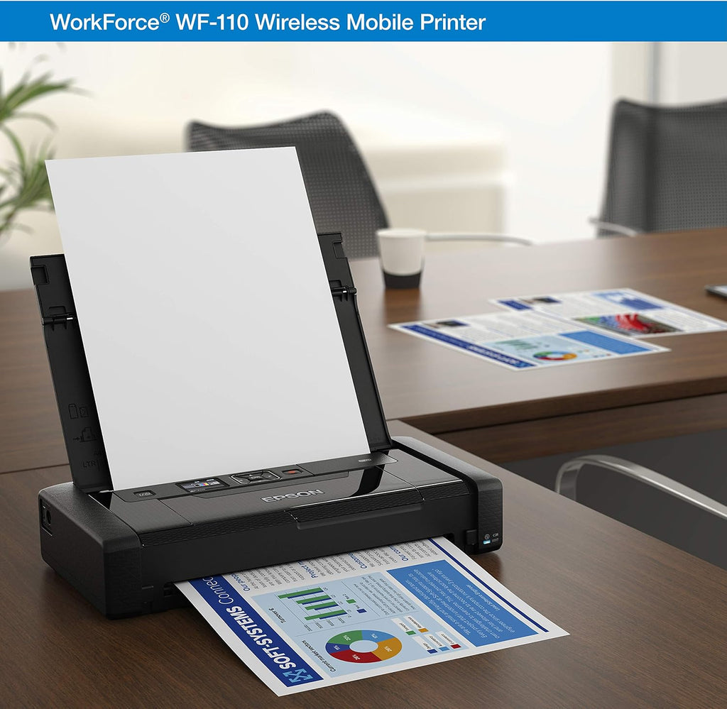Epson WorkForce WF-110 Wireless Color Mobile Portable Inkjet Printer
