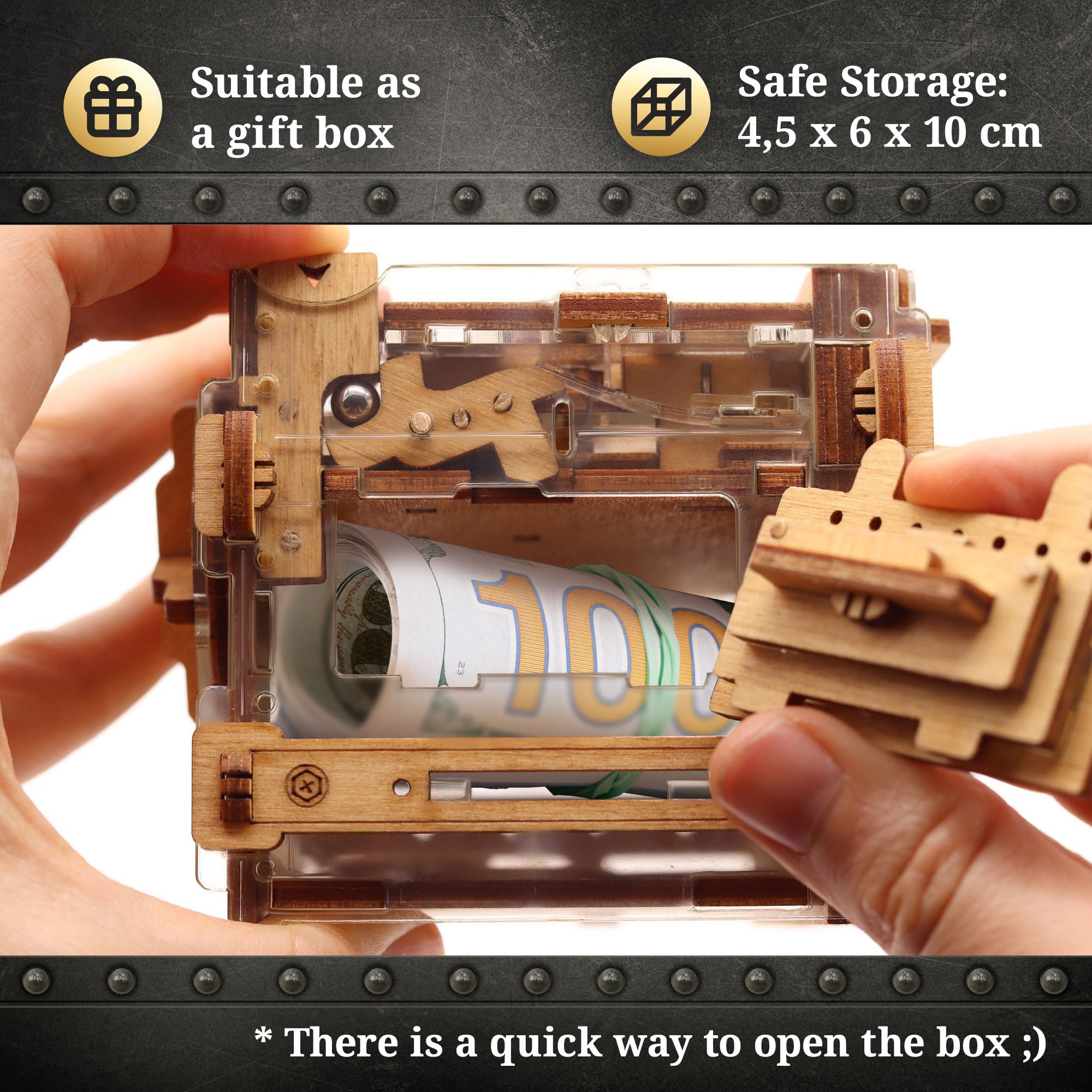 iDventure A-Maze-ing Safe | Puzzle Box for Adults | Creative Escape-Style Challenge | Unique 3D Puzzle for Memorable Gift Giving