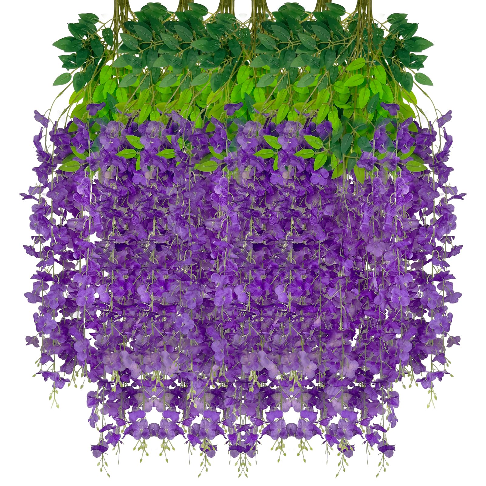5 Pack Pink Wisteria Hanging Flowers Garland, 3.77 Feet Artificial Flower Vines, Fake Wisteria, Artificial Vines Hanging Garland for Backdrop Outdoor Yard Garden Decor