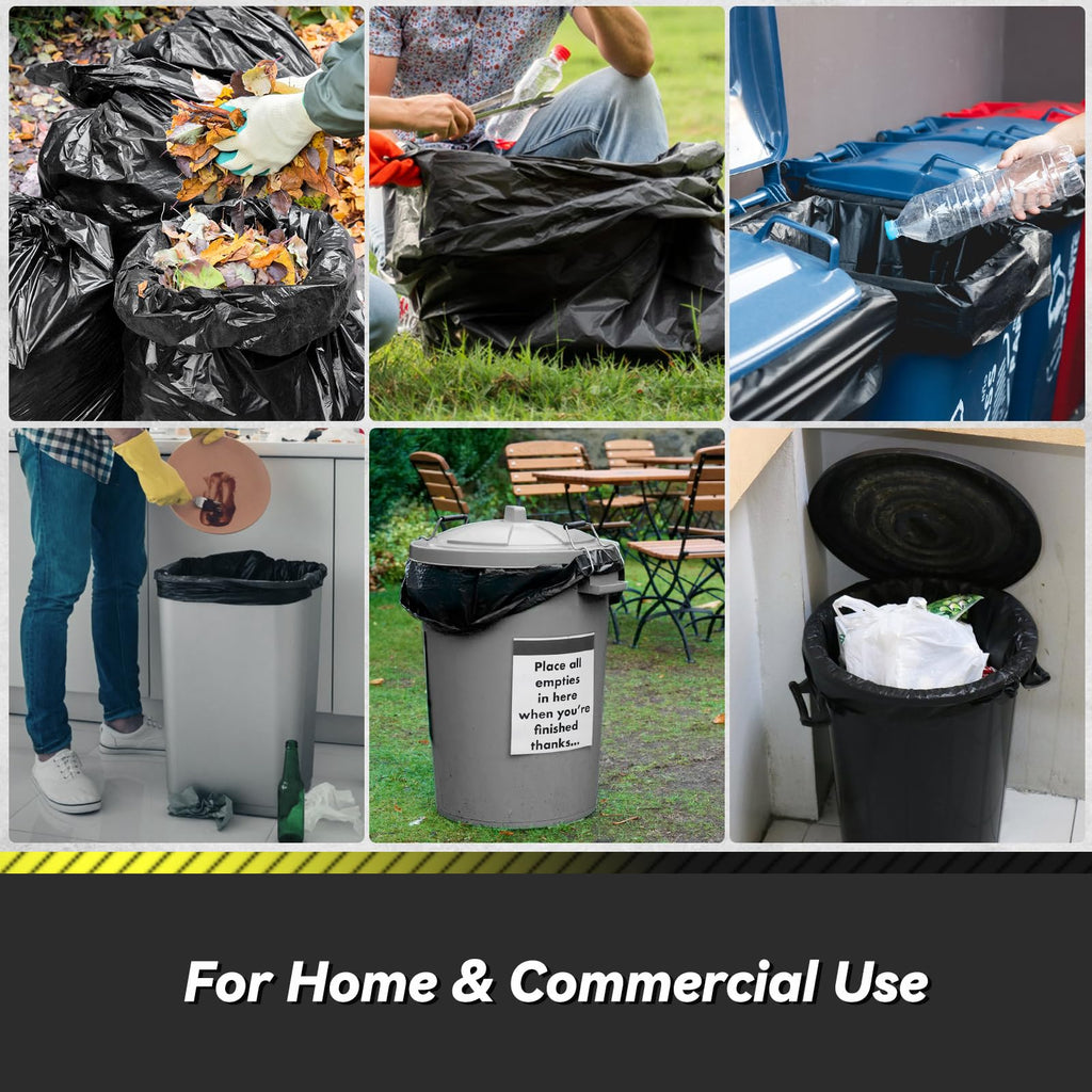100 Count 17 Micron Extra Heavy Duty 4 Gallon Trash Bags, Sturdy & Tear-Resistant Small Trash Bags for Bathroom & Kitchen