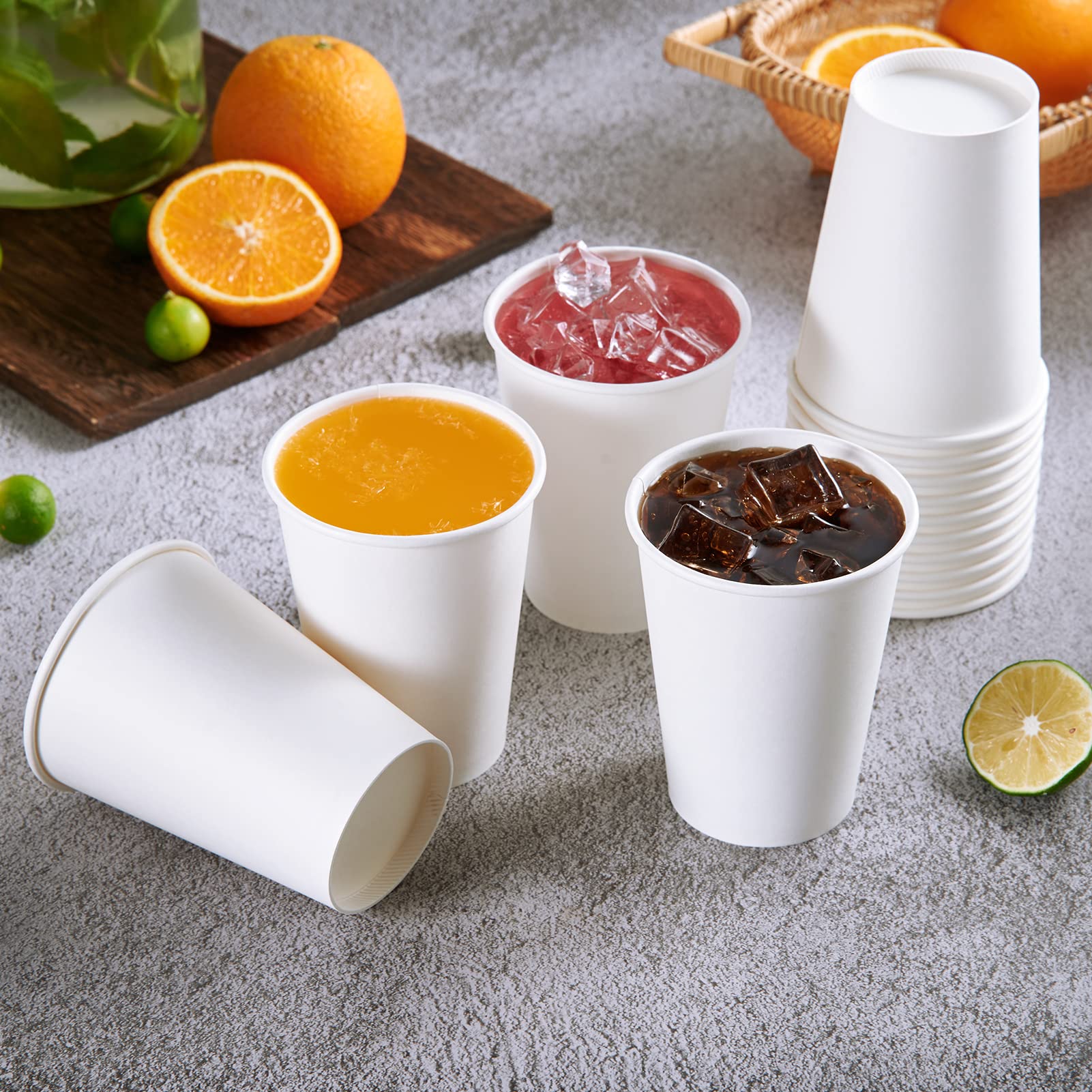 Vplus 500 Pack 8 OZ Paper Coffee Cups, Disposable 8 OZ Coffee Cups With Lids, Cold/Hot Drinking, For Home, Traveling, Stores, Office, And Events