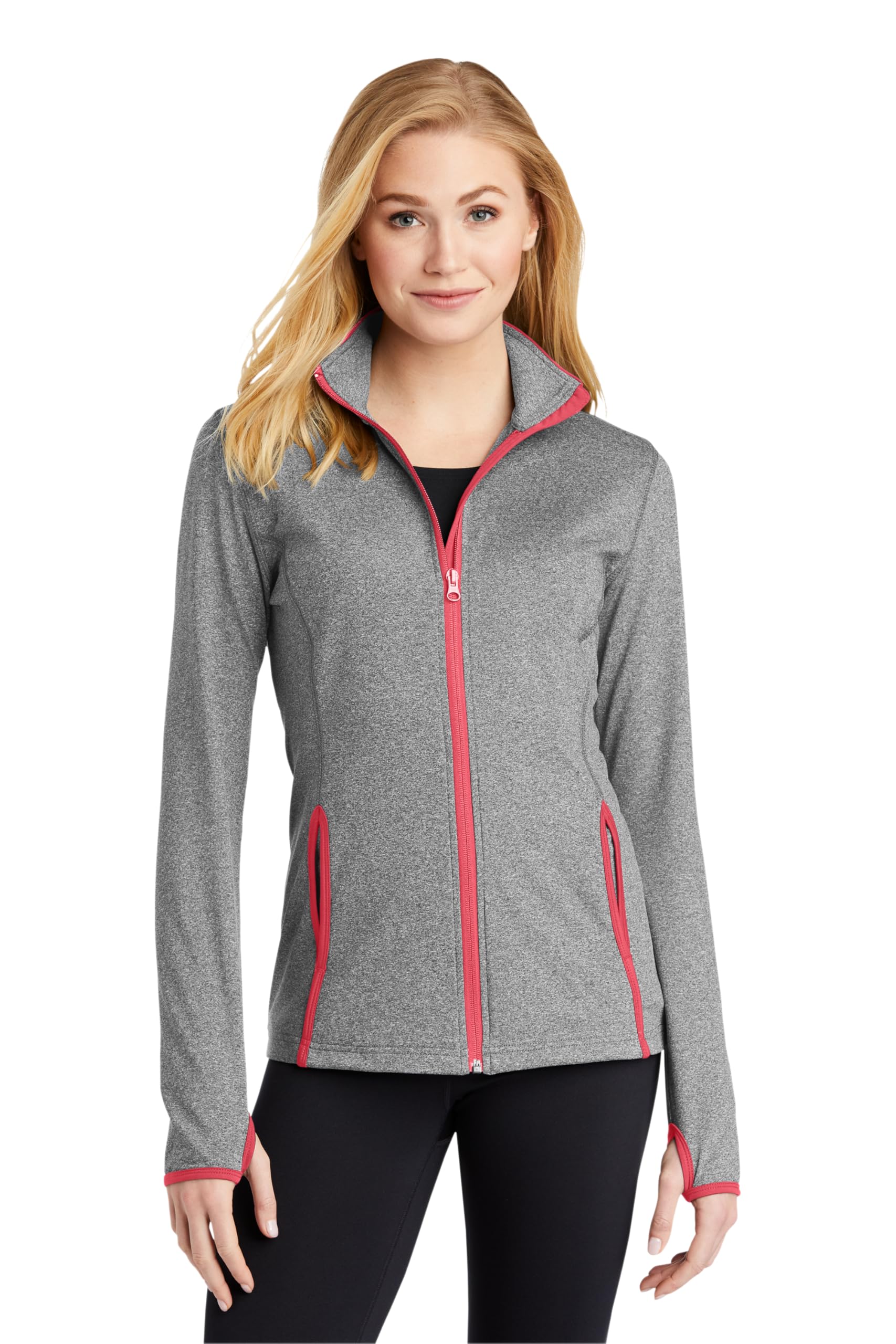 SPORT-TEK Women's Sport-Wick Stretch Contrast Full Zip Jacket
