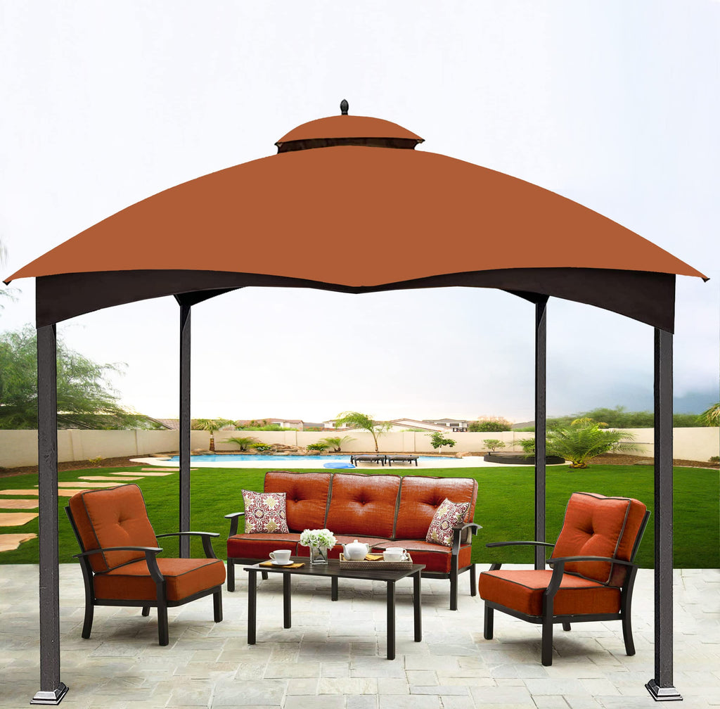 SCOCANOPY Replacement Top Compatible with The Lowe's Gazebo Model #GF-12S004B-1 / GF-12S004BTO (Grey Ripstop)