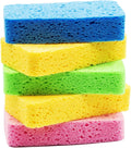 Temede Large Cellulose Sponges, Kitchen Sponges for Dish, Thick Heavy Duty Scrub Sponges, Non-Scratch Scrubber for Household, Cookware, Bathroom, Compressed Packaging (5 Pack)