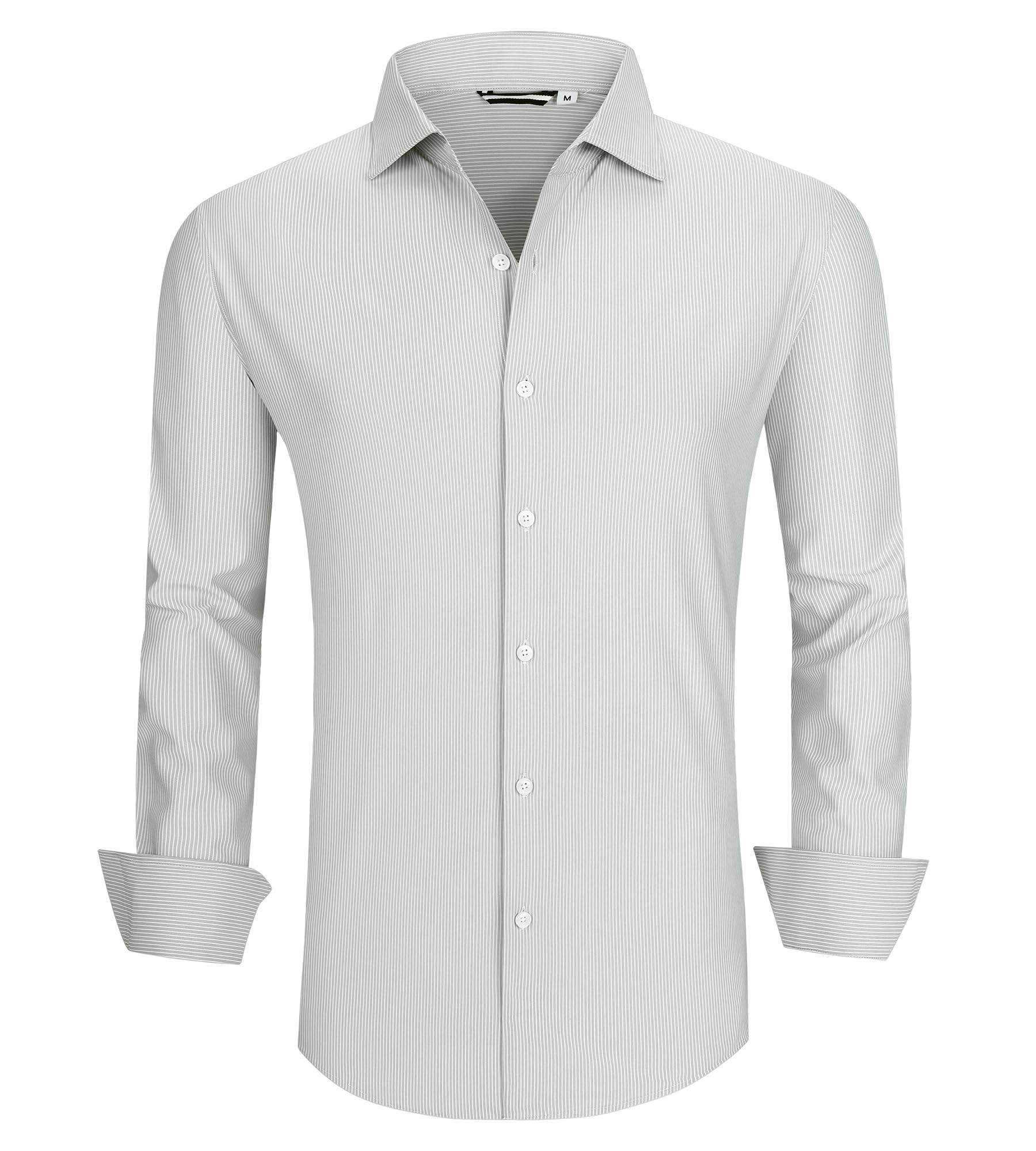 Alex Vando Mens Dress Shirt Wrinkle Free Regular Fit 4-Way Stretch Button Down Shirts