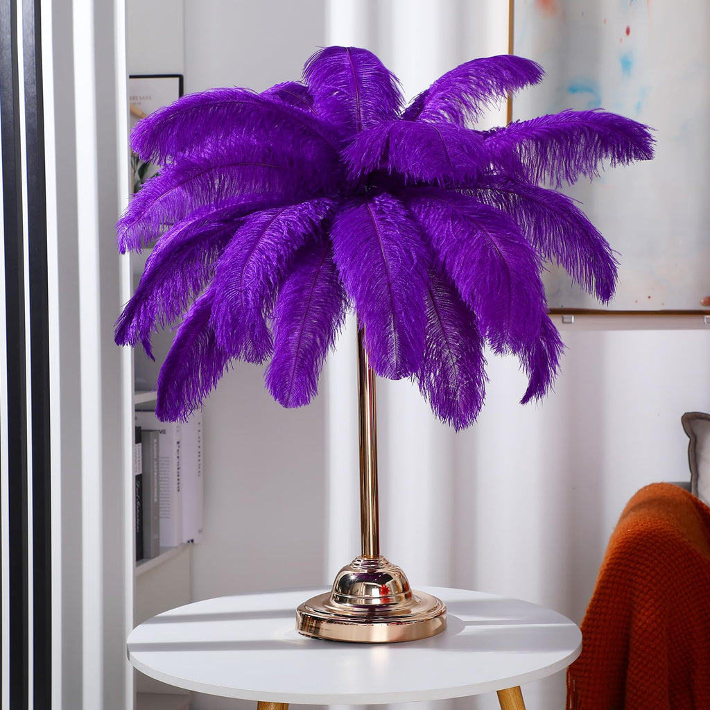 Retrowavy 50 Pcs 14-16 Inches Large Natural Ostrich Feathers Bulk for Centerpieces for Wedding Party Centerpieces Home Decoration Flower Arrangement (Black)