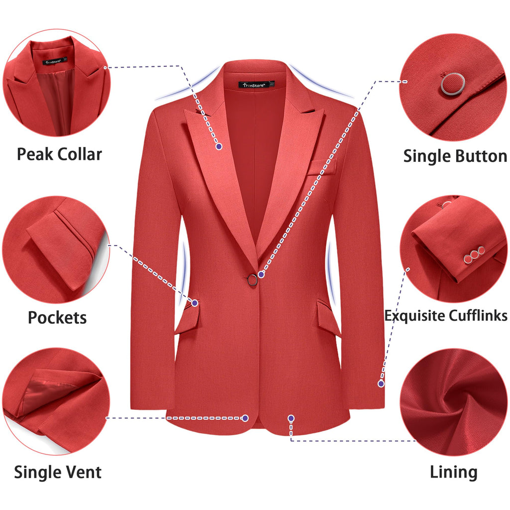 Women's Suit 2 Piece Set Pinstripe Blazer and Bootcut Dressy Pants Set for Work Office Business Outfits