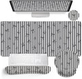 Black Striped Ergonomic Large Desk Mat Set with Wrist Rest