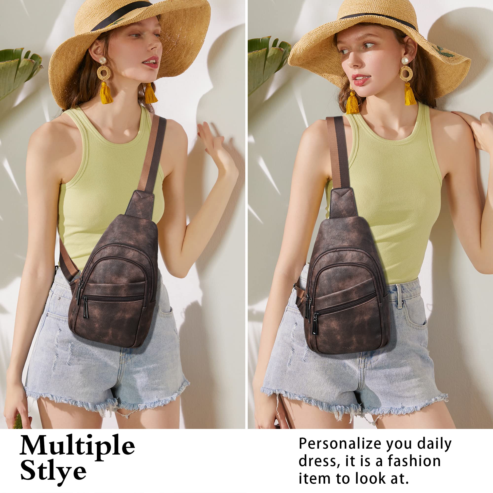 Sling Bag Crossbody Bags for Women Small Cross Body Bag Fanny Packs Chest Sling Purse for Daily Travel Leisure Sport