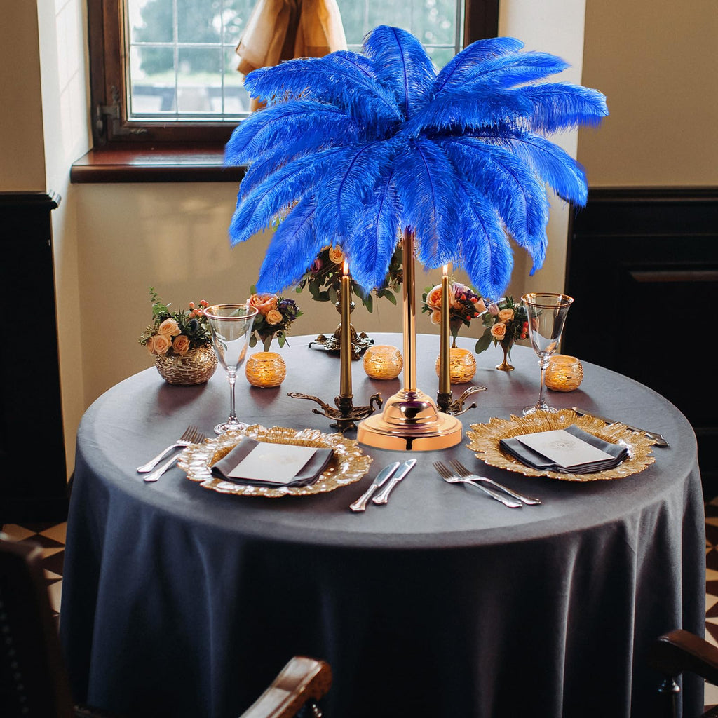 Retrowavy 50 Pcs 14-16 Inches Large Natural Ostrich Feathers Bulk for Centerpieces for Wedding Party Centerpieces Home Decoration Flower Arrangement (Black)