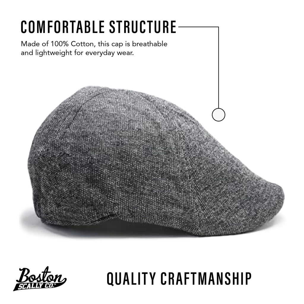 The Original Boston Scally Cap - The Scrapper Newsboy Flat Cap - 6 Panel Cotton Fitted Hat for Men