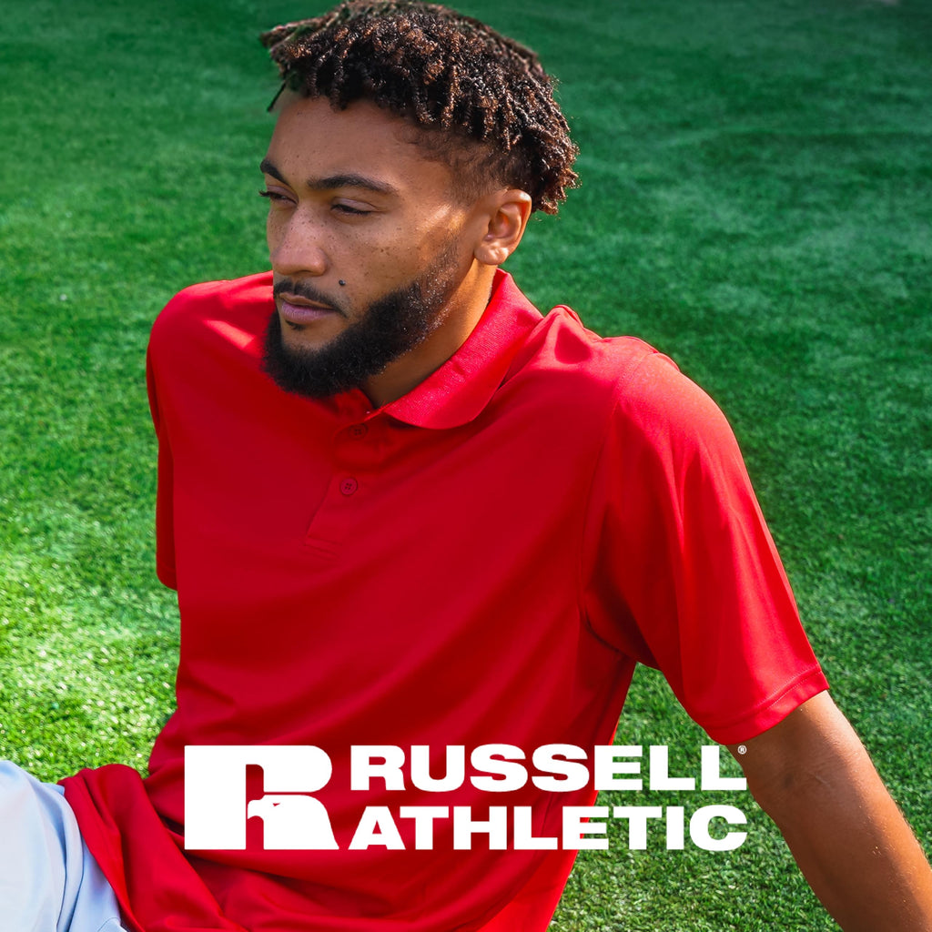 Russell Athletic Mens Dri-Power Performance Polo | Premium Dri-fit Polo Shirt for Men