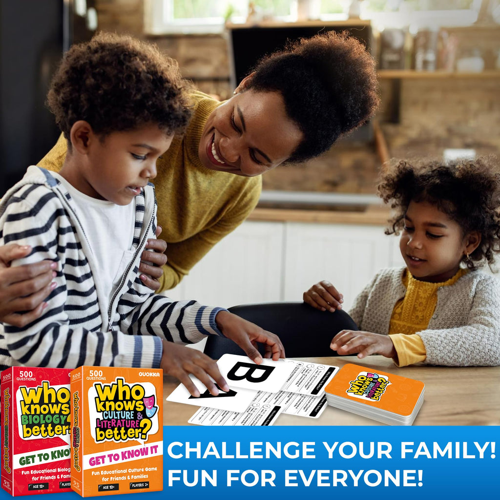 Family Board Games for Kids and Adults - Trivia Card Games for Kids 8-12 and Adults - Who Knows Me Better for Family Game Night - 500+ Facts Questions from Ages 6-8 — Fun Travel Car Activities for 5+