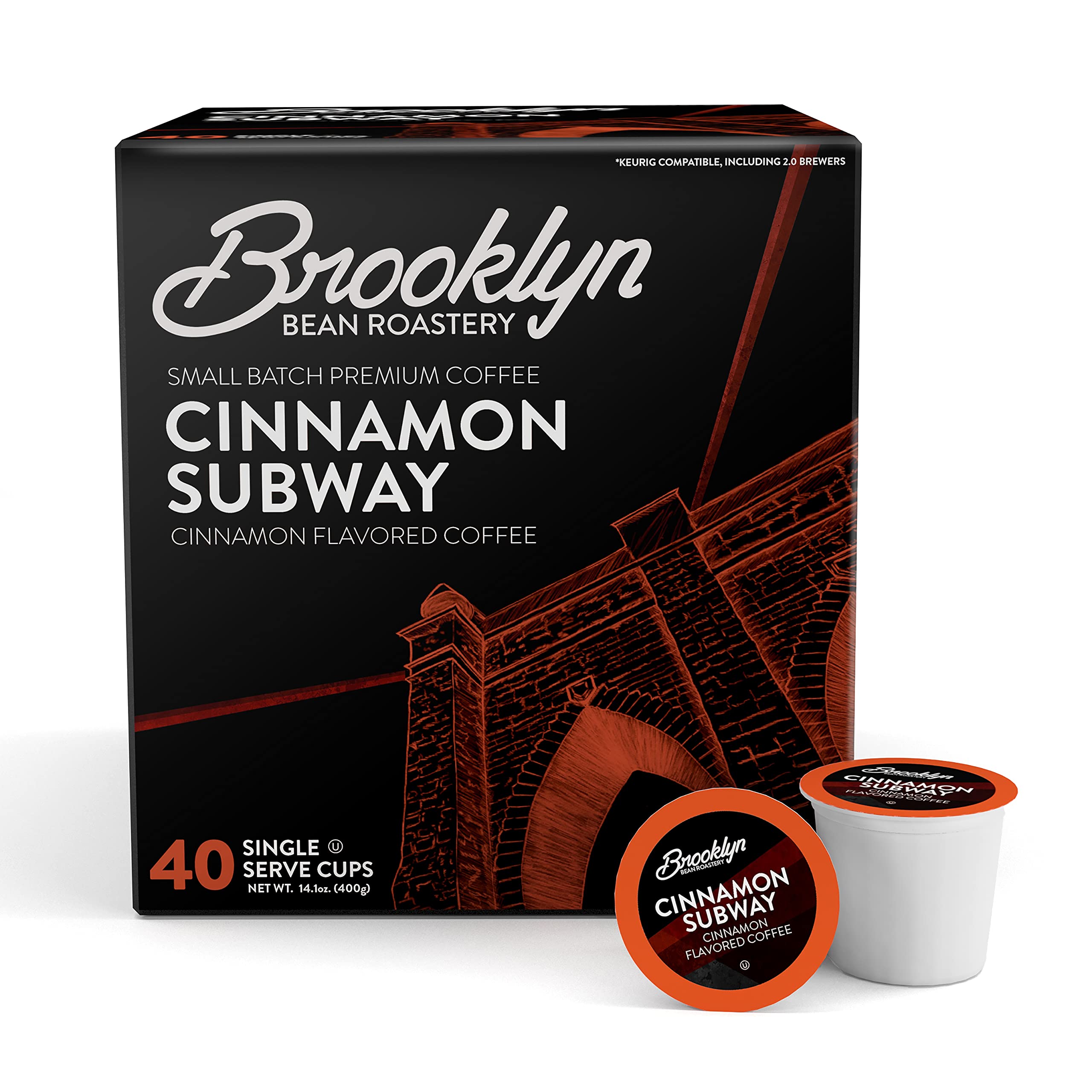 Brooklyn Beans Coffee Pods, Medium Roast Gourmet Variety Pack - Compatible with Keurig K Cup Brewers Including 2.0 Machines, 40 Count