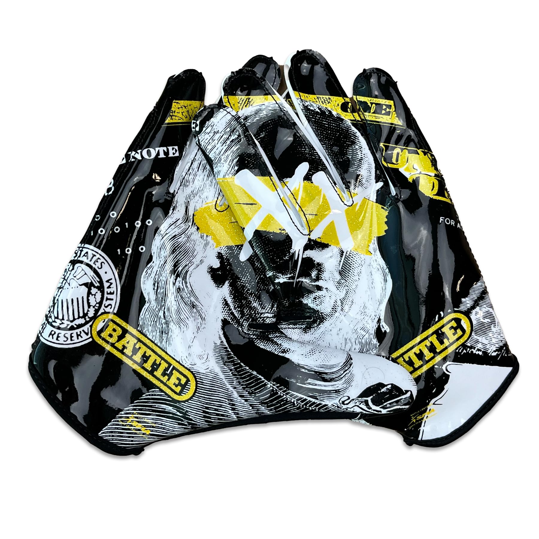 Battle Doom Speed Football Receiver Gloves – Ultra Stick Grip, Compression Fit (Runs Tight – Size Up If Between Sizes), Youth & Adult Football Gloves