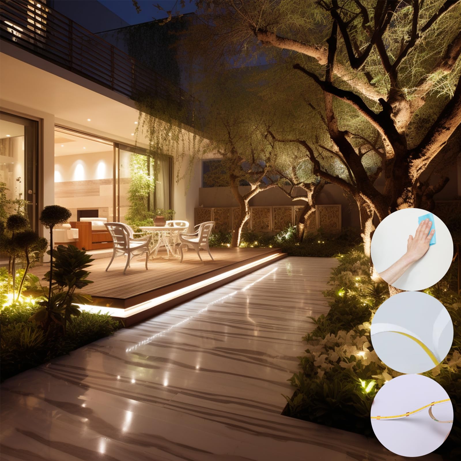 BENLUN 24V COB LED Strip Light 65.6ft (2 Rolls of 32.8ft) Kit, 3000K Warm White Cuttable 11W/M 312LEDs/M CRI 93 LED Tape Lights with Power Supply for Bedroom Kitchen Living Room Ceiling
