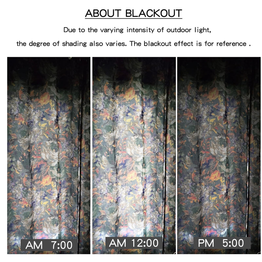 SUOUO Brown Floral Blackout Curtains for Bedroom Patterned Leaf 84 inches Long Room Darkening Window Drapes for Living Room 2 Panels
