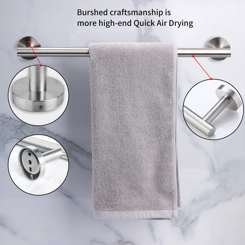 Cilee 2 Pieces Matte Black Bathroom Towel Bar, 24 Inch Double Towel Racks,Bathroom Towel Holder Towel Hanger for Bathroom Stainless Steel Wall Mount