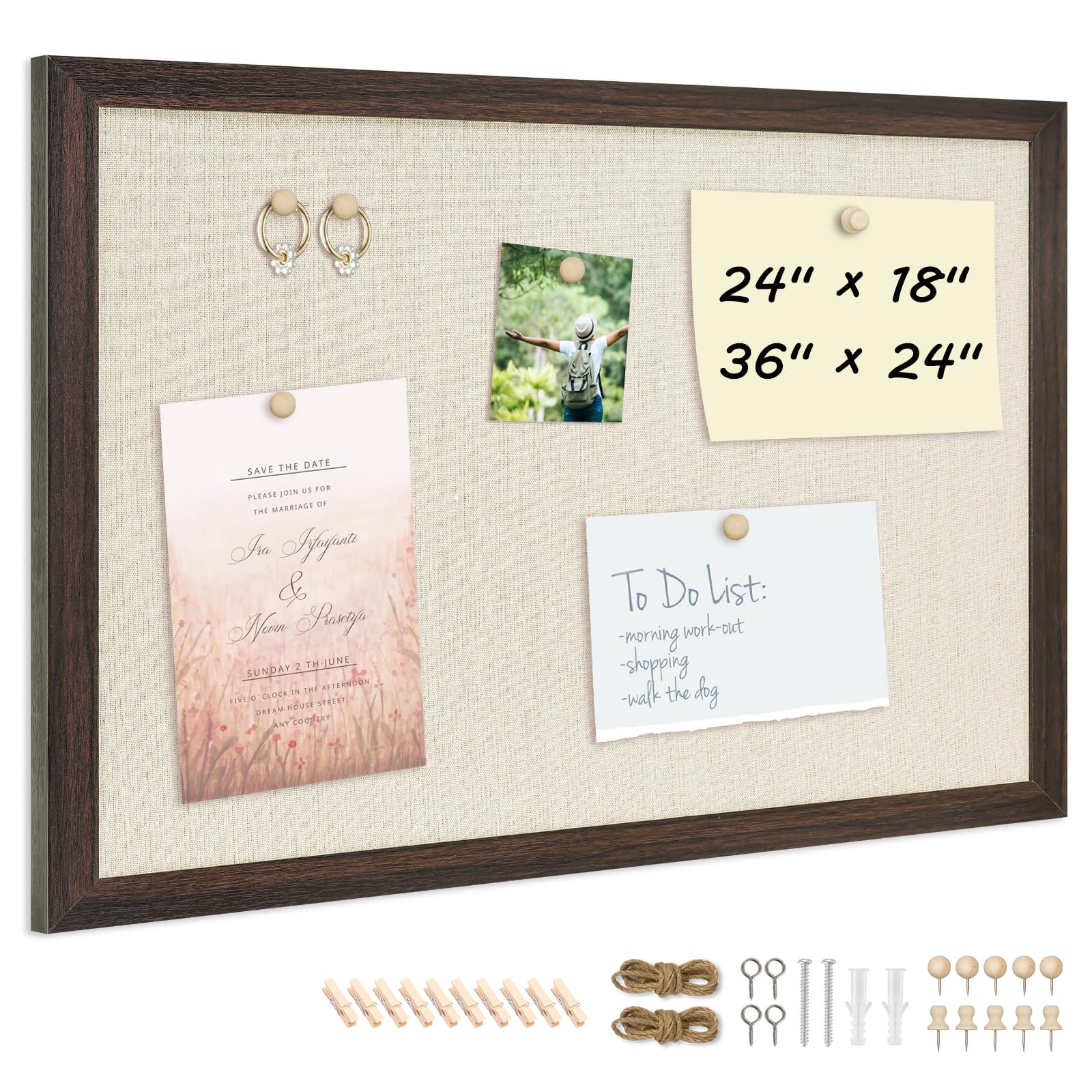 DOLLAR BOSS Black Cork Board with Linen Double-Sided 16''X 12'', Black Cork Boards for Walls, Wood Frame Bulletin Board Hanging Pin Board, Cork Board for Office Home School 1-Pack
